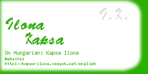 ilona kapsa business card